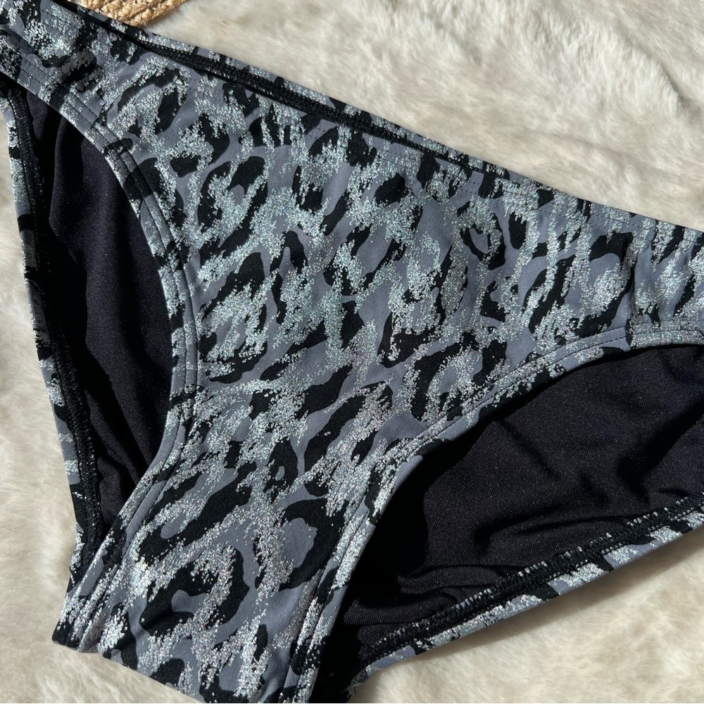 Michael Kors Silver Metallic Leopard Print Bikini - Picture 3 of 10